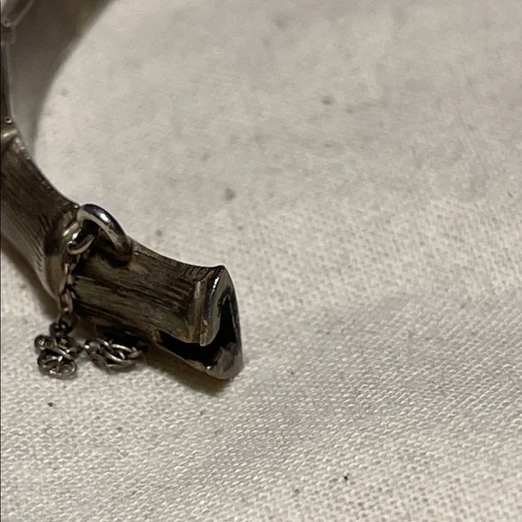 Vintage Sterling CPS Silver bamboo Bangle Bracelet - Picture 8 of 9